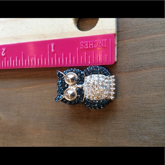 Crystal blue and clear Crystal owl pendant silver - Picture 7 of 7